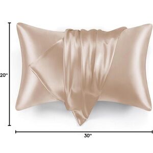 Love's cabin Satin Pillowcase for Hair and Skin, queen size- taupe, envelope